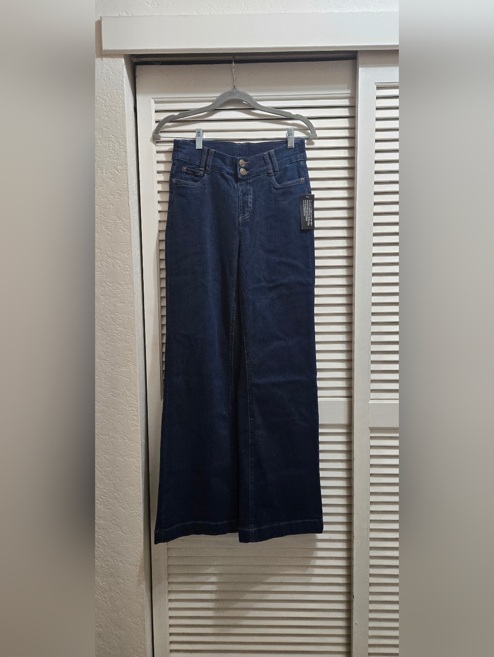 Denim & Company Dark Wash Wide Leg Jeans Size 2 High Rise